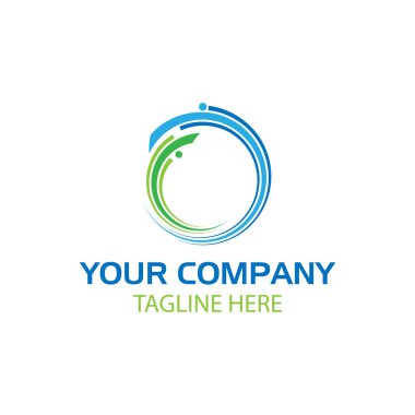 Soyut yeşil ve mavi daire, teknoloji logosu