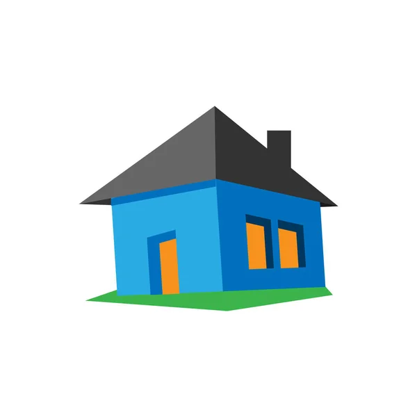 Maison bleue 3D — Image vectorielle