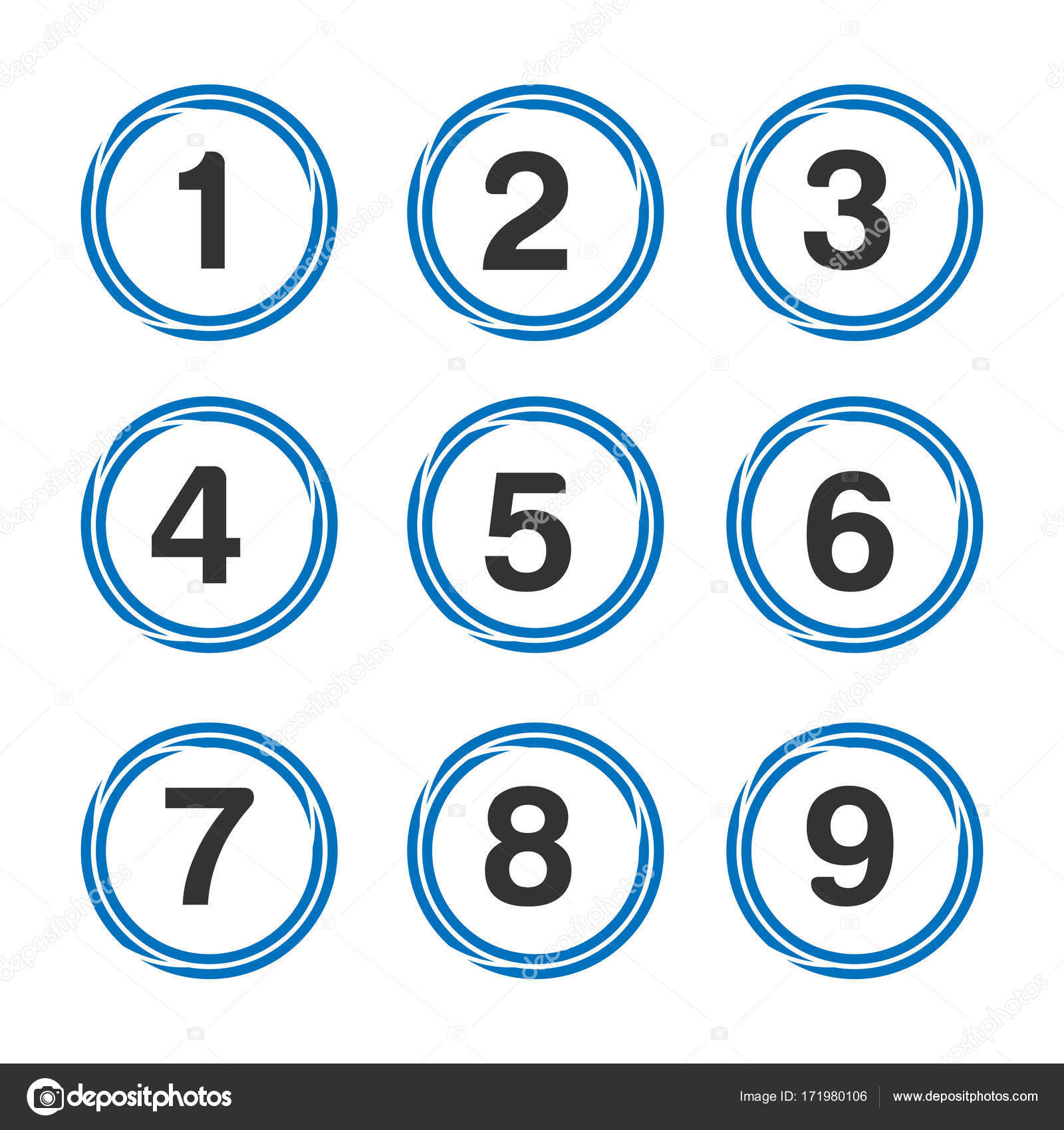 数字设置按钮, 0-9 数字的集合图库矢量图©sarya 171980106