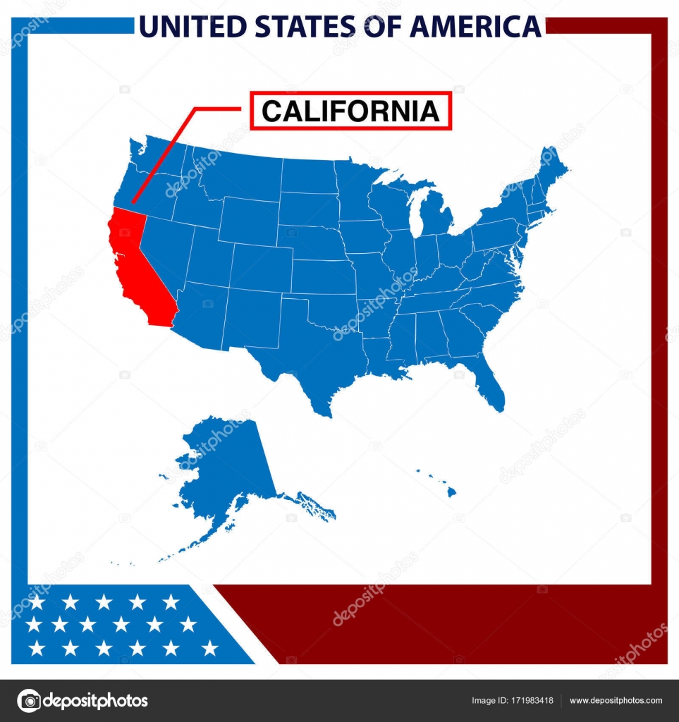 California Map With American Flag Frame Stock Vector Sarya California Map With American Flag Frame Stock Ilration
