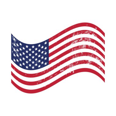 Grunge Amerikan bayrağı sallayarak