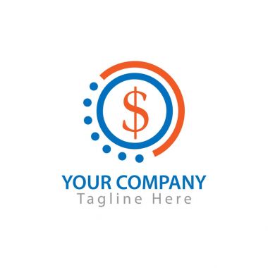 Dolar işareti bir dairede, finans Logo vektör, 