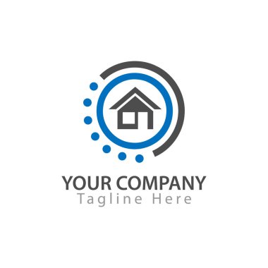 Ev simgesini daire, Logo vektör