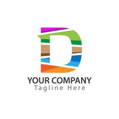 Mektup D logo yaratıcı tasarım. Renkli Logolar neşeli, mutlu ve aktif bir izlenim var