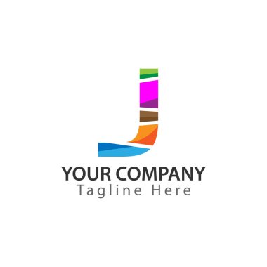 Harf J logo yaratıcı tasarım. Renkli Logolar neşeli, mutlu ve aktif bir izlenim var