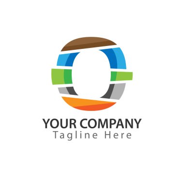 Mektubu o logo yaratıcı tasarım. Renkli Logolar neşeli, mutlu ve aktif bir izlenim var