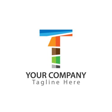 Mektup T logo yaratıcı tasarım. Renkli Logolar neşeli, mutlu ve aktif bir izlenim var