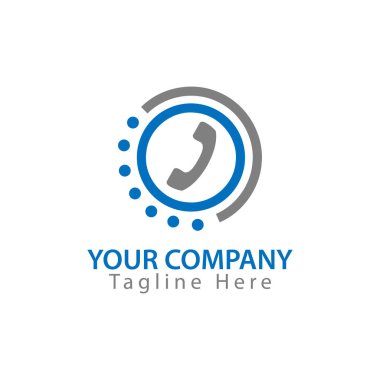 Telefon simgesini daire, iletişim Logo vektör