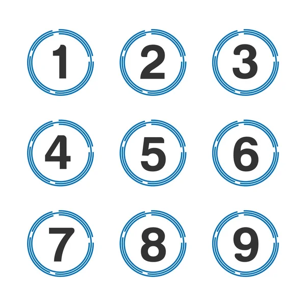 Zahlenset-Taste, 0-9 Zahlen — Stockvektor
