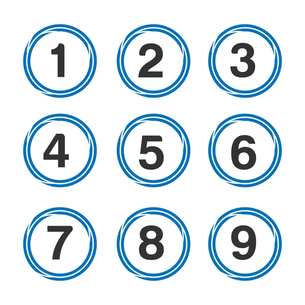 Zahlenset-Taste, Satz von 0-9 Zahlen — Stockvektor