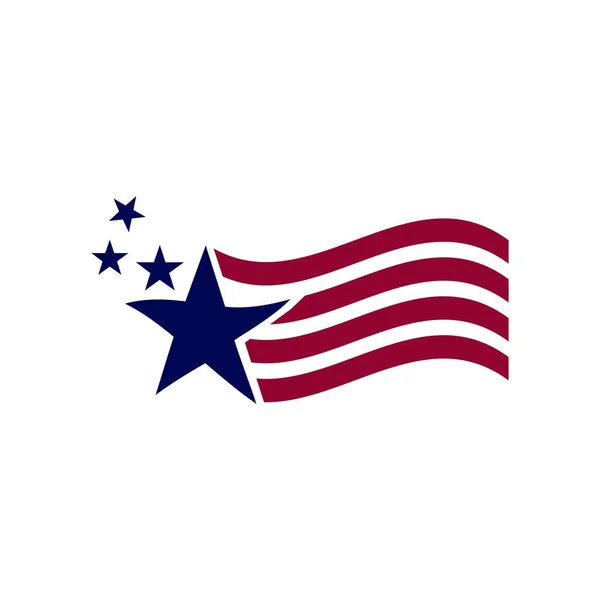 Illustratie Amerika vlag zwaaien — Stockvector