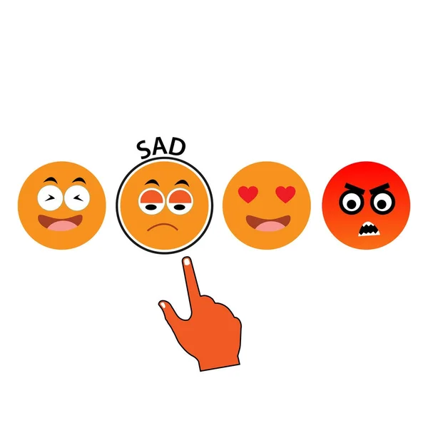 Feedback in form of emotions-Sad — Stock Vector