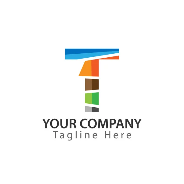 Lettre créative T logo Design. Logos colorés ont une impression joyeuse, heureuse et active — Image vectorielle