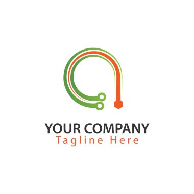 Yaratıcı harf A, teknoloji logo. Beyaz arka plan üzerinde vektör çizim