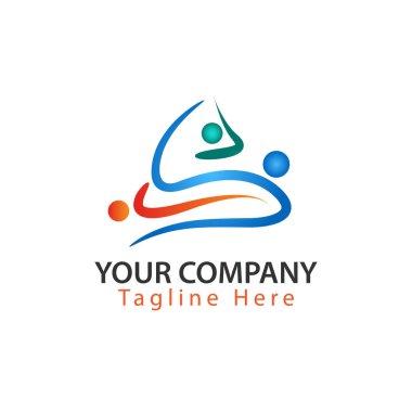 Topluluk insanlar kavramı. Vektör parti insanlar Logo