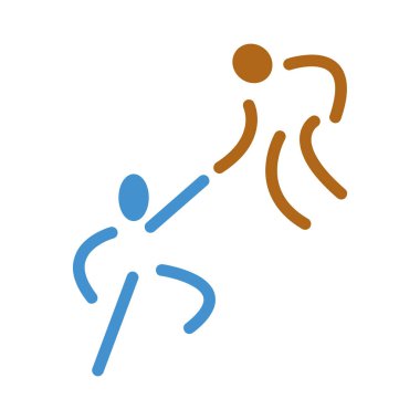 Yardım adam vektör simgesi. İnsanlar işareti şekil yardım. Beyaz arka plan üzerinde vektör çizim