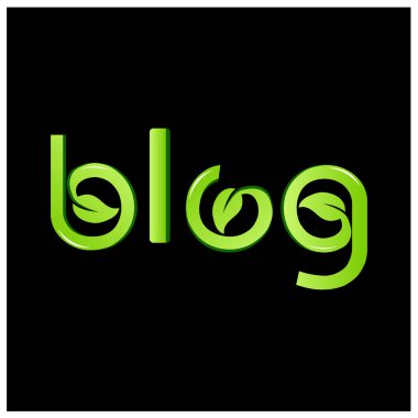Yeşil vektör harf simgesi. Word blog vektör