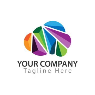 Renkli bulut simgesi. Renkli simge var neşeli ve mutlu.