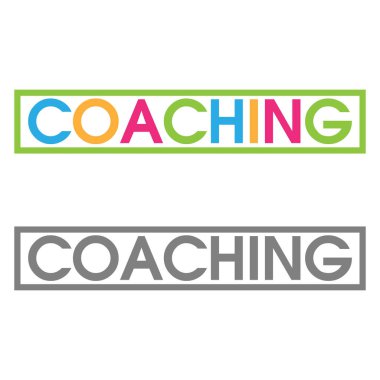 Renkli vektör harf simgesi. Word koçluk vektör