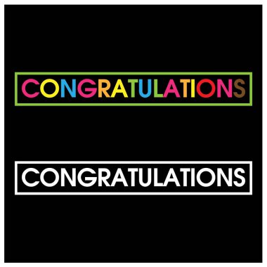 Renkli vektör harf simgesi. Word tebrik vektör