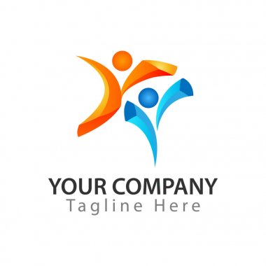 Aktif yaşam logo tasarımı, vektör çizim