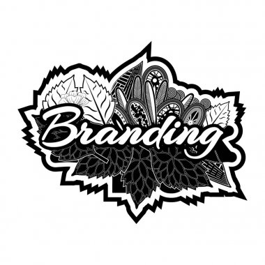 Marka. El yazı tipografi metin. Karalamalar. Vector Illustrator