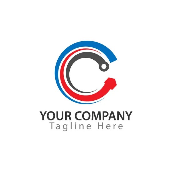 Carta Criativa Logotipo Tecnologia — Vetor de Stock