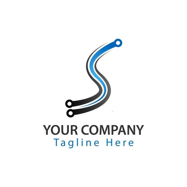 Lettre Créative Logo Technologique — Image vectorielle