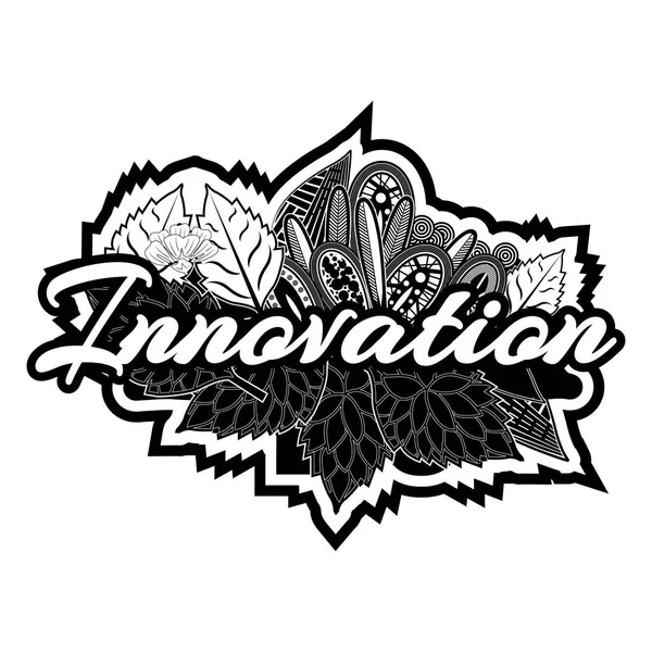 Innovation Schriftzug Typografie Text Kritzeleien Vektorillustrator — Stockvektor