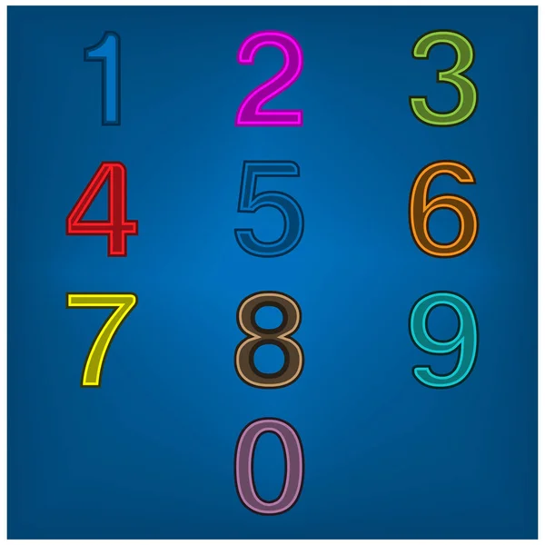 Kleurrijke Nummer Pictogram Instellen — Stockvector