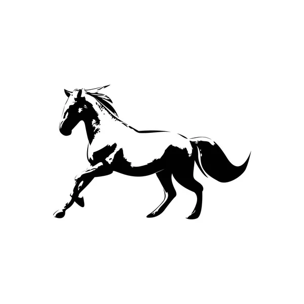 Logo Black Horse Icon Design Logotipo Plano Arquivo Eps Disponível —  Vetores de Stock