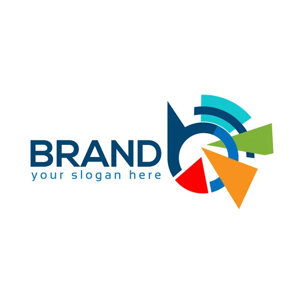 B harfi renkli logo vektör. Modern logosu.