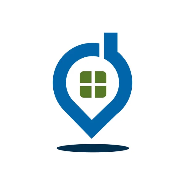 Ikonen För Platshållare Och Hus Platt Logotypdesign — Stock vektor