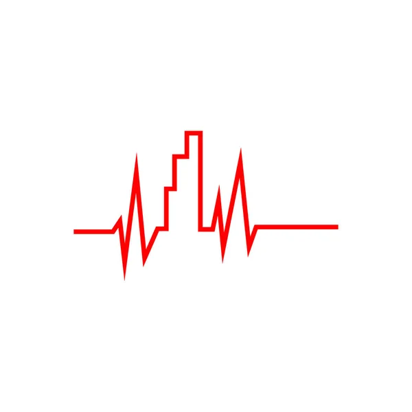 Pulse Bar Graph Sign Vector Illustration White Background — Stock Vector
