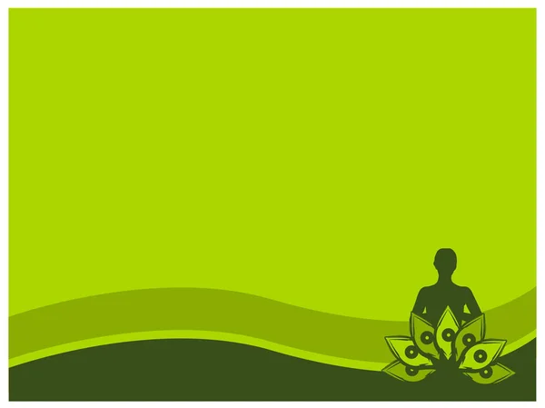 Fondo Verde Con Yoga Fondo Natural — Vector de stock