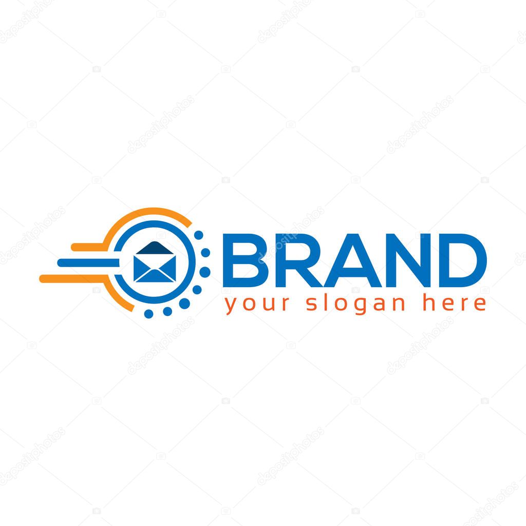 Fast email icon. logo has the impression fast and reliable. Vector logo template
