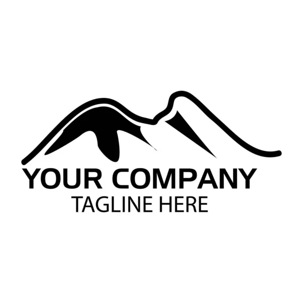 Dağ Hattı Ikonu Line Dağ Logosu Düz Tasarım — Stok Vektör