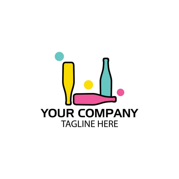 Borsa logosu şablonu, düz dizayn. U harfi, renkli..