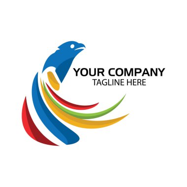 Renkli Kartal logosu, Beyaz arkaplanda Vektör Resimleri