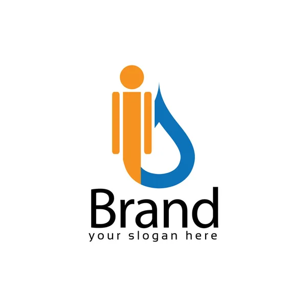 Acqua Modello Logo Persone Persone Colorate Illustrazione Vettoriale Sfondo Bianco — Vettoriale Stock