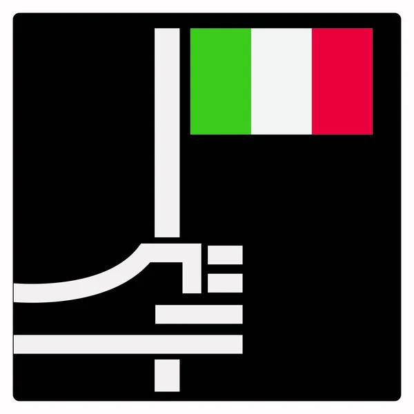 Hand Holding Italian Flag Flat Design Vector Illustration White Background — Stock Vector