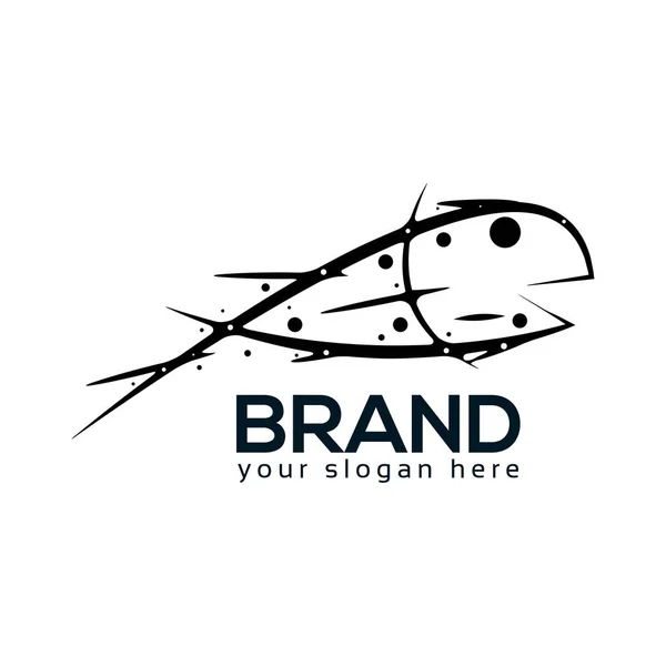 Logo Astratto Del Pesce Design Piatto Illustrazione Vettoriale Sfondo Bianco — Vettoriale Stock