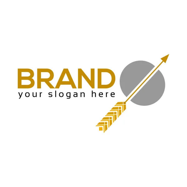 Логотип Пшеничной Стрелы Плоский Дизайн Векторная Иллюстрация Белом Фоне — стоковый вектор