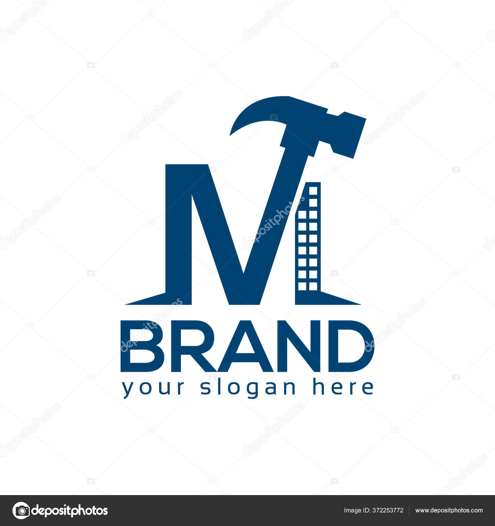 Letter Hammer Logo Flat Design Vector Illustration White Background Stock Vector Image By C Sarya 372253772