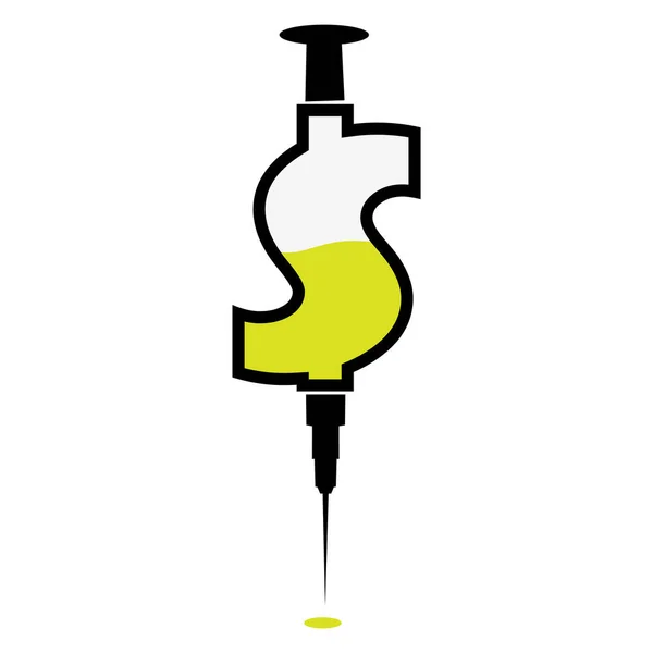 Logotipo Doutor Dólar Projeto Liso Ilustração Vetorial Sobre Fundo Turquesa —  Vetores de Stock