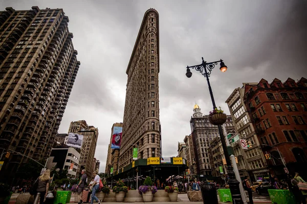 Nowy Jork Usa Lipca 2019 Flatiron Building Cloudy Day — Zdjęcie stockowe