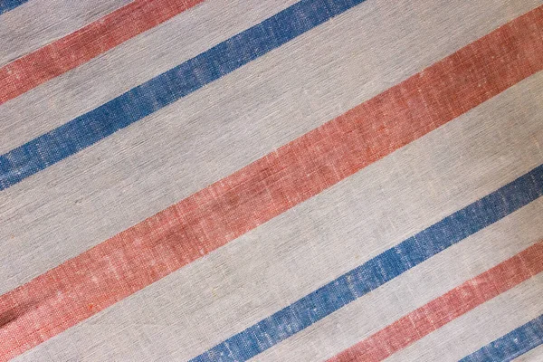Fragment Linen Towel Fragment Parallel Colored Stripes Linen Fabric Linen — Stock Photo, Image