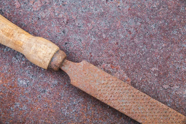 Old File Rusty Rough Metal Surface — Stock Photo, Image