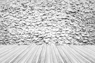 Ahşap Teras ve taş duvar dokusu