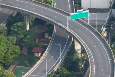 Cityscape, otoyol trafik Bangkok şehir Thail de yol ile